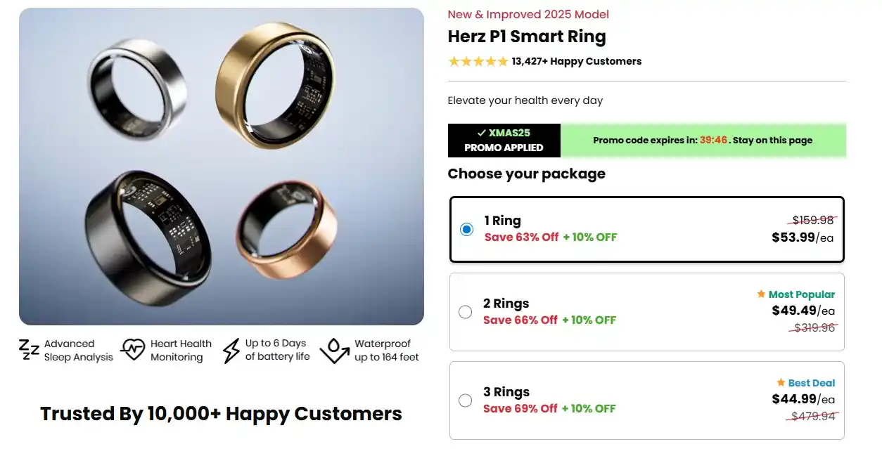 Herz P1 Smart Ring Pricing
